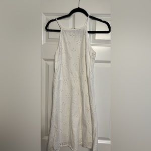 Loft eyelet white dress